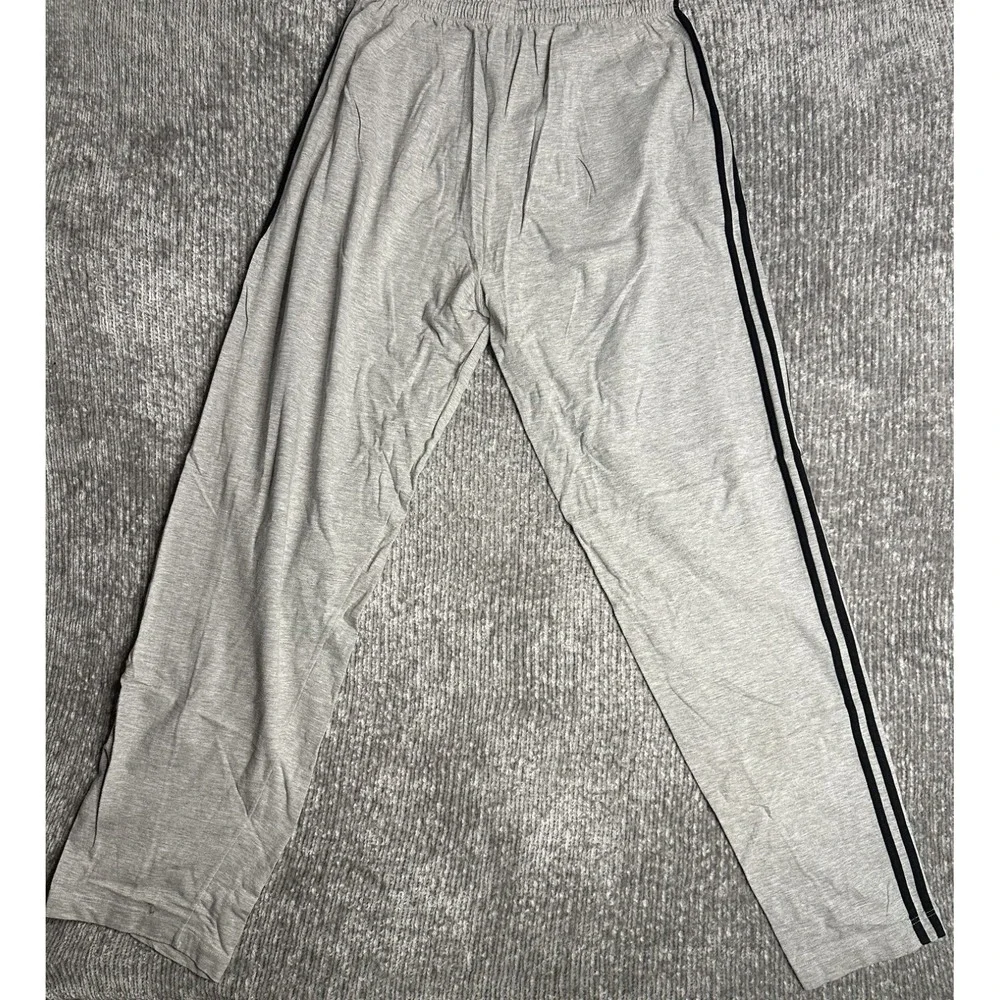 Men's Adidas Essentials 3-Stripes Cotton Joggers Pants Gray Black Sz XXL